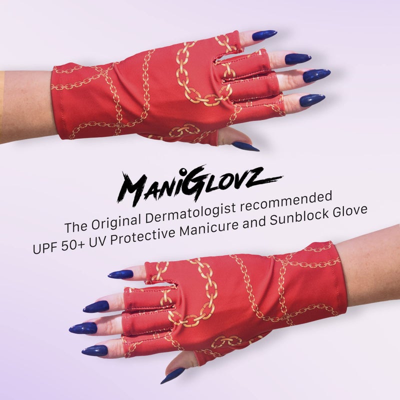 ManiGlovz - The Original UPF 50+ UV Light Protective Nail Gloves | Gel Manicure Gloves and Anti UV Fingerless Gloves for Women | Can be Used as Sun Protection Gloves for Driving | Hard Core Print - Image 2